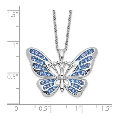 Sterling Silver Crystal Butterfly Pendant Necklace – view 3
