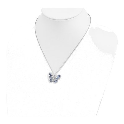 Sterling Silver Crystal Butterfly Pendant Necklace – view 5