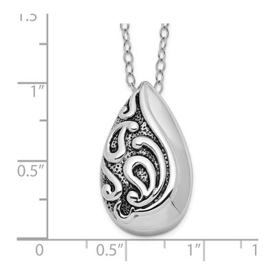 Sterling Silver Teardrop Ash Holder Pendant Necklace – view 5