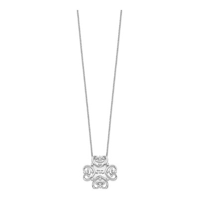 Sterling Silver CZ You Are My Refuge Necklace – view 2