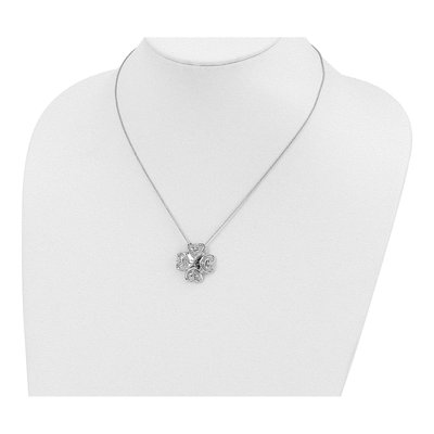 Sterling Silver CZ You Are My Refuge Necklace – view 5
