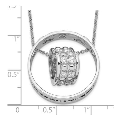 Sterling Silver CZ Mother Daughter Necklace – view 5
