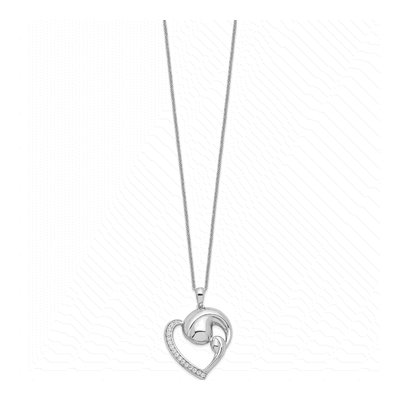 Sterling Silver CZ Motherhood Pendant Necklace – view 2