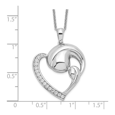 Sterling Silver CZ Motherhood Pendant Necklace – view 4