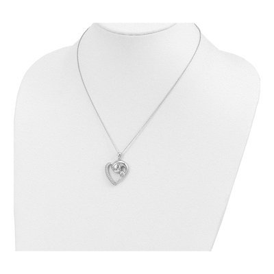 Sterling Silver CZ Motherhood Pendant Necklace – view 5