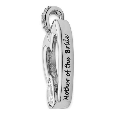 Sterling Silver CZ Mother of Bride Pendant Necklace – view 6