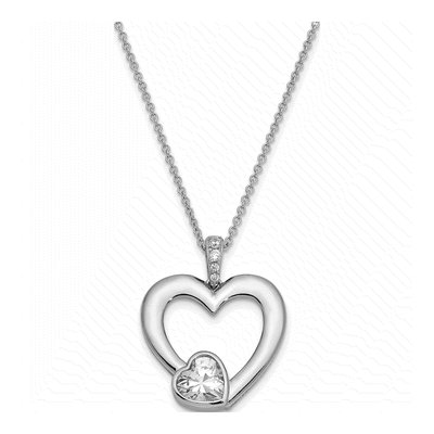 Sterling Silver CZ Mother of Bride Pendant Necklace