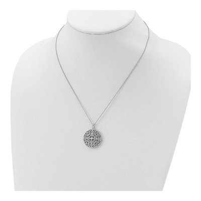 Sterling Silver CZ Locket Pendant Necklace – view 6