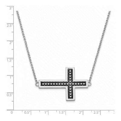 Sterling Silver Antiqued Cross Necklace – view 3