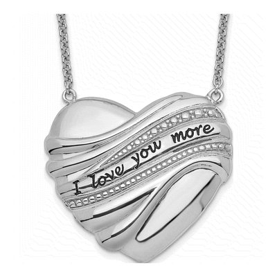 Sterling Silver I Love You More Pendant Necklace