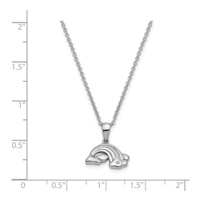 Sterling Silver CZ Girls' Rainbow Necklace – view 4