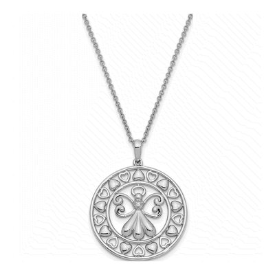 Sterling Silver CZ Angels Necklace – view 2