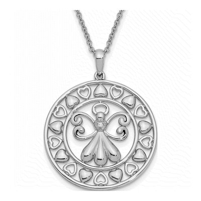 Sterling Silver CZ Angels Necklace
