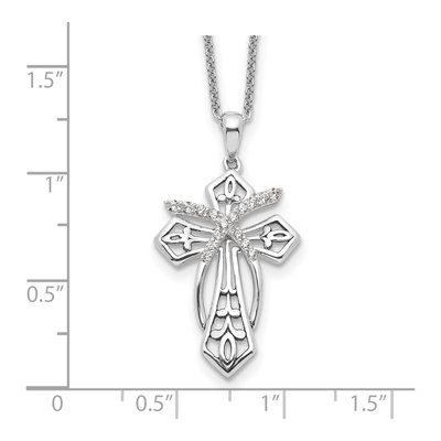 Sterling Silver CZ Salvation Cross Necklace – view 4