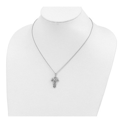 Sterling Silver CZ Salvation Cross Necklace – view 5
