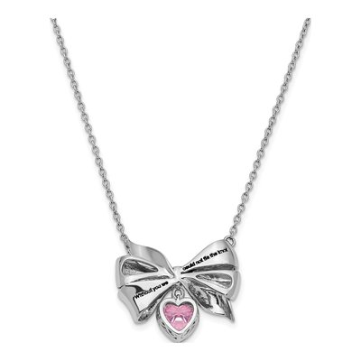 Sterling Silver CZ Tie Knot Necklace – view 2