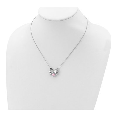 Sterling Silver CZ Tie Knot Necklace – view 4