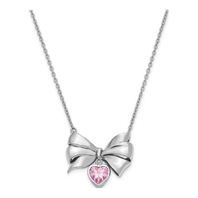 Sterling Silver CZ Tie Knot Necklace