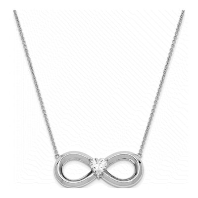 Sterling Silver CZ Forever Pendant Necklace