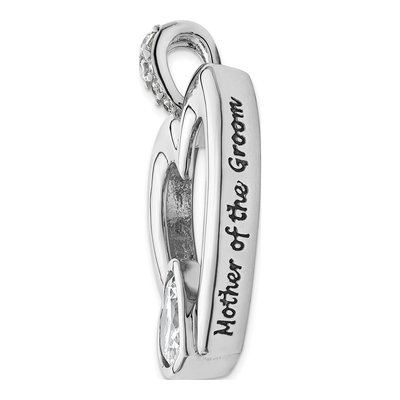Sterling Silver CZ Mother of Groom Pendant Necklace – view 6