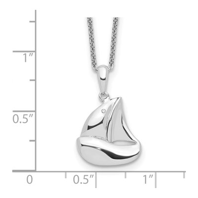 Sterling Silver CZ 'explore Your World' Necklace – view 4
