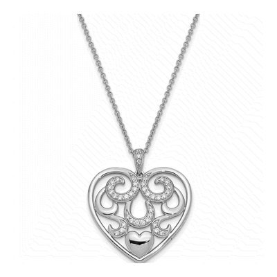 Sterling Silver CZ 'i Am Pendant Necklace