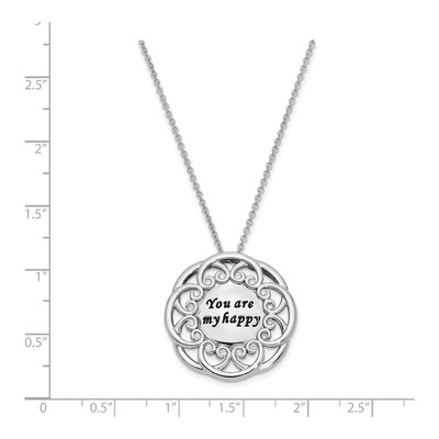 Sterling Silver CZ 'you Are My Happy' Necklace – view 3