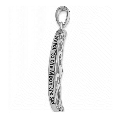 Sterling Silver CZ 'love You to Moon' Necklace – view 7