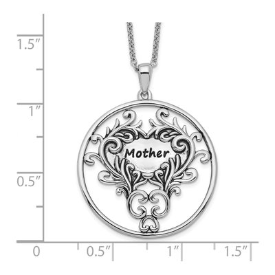 Sterling Silver Antiqued Mother Necklace – view 4