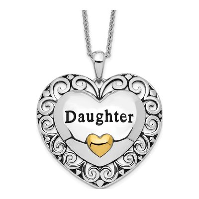 Gold-Plated Sterling Silver Daughter Pendant Necklace