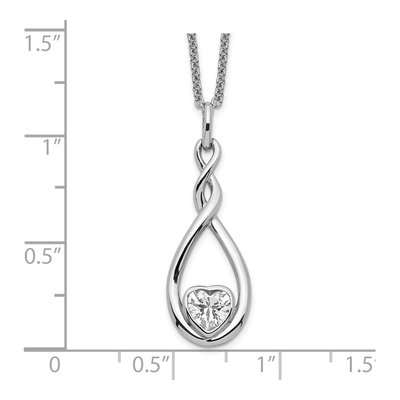 Sterling Silver CZ Love You Forever Necklace – view 4
