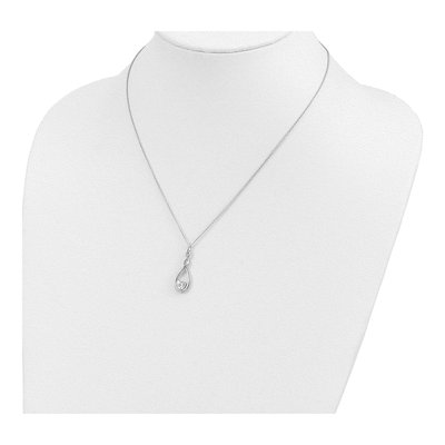 Sterling Silver CZ Love You Forever Necklace – view 5