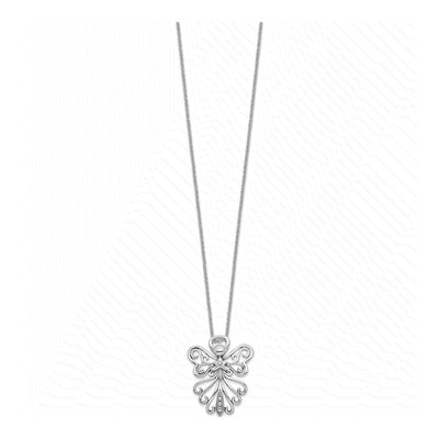 Sterling Silver CZ Angel Necklace – view 2