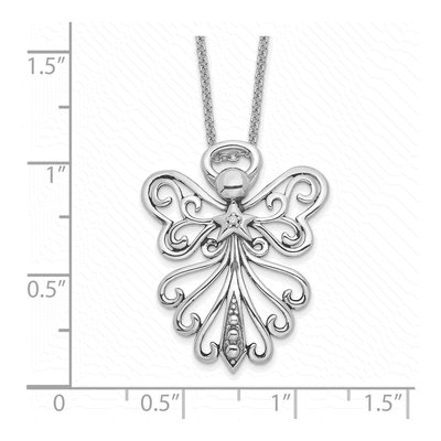 Sterling Silver CZ Angel Necklace – view 4