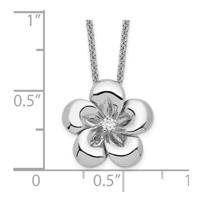 Sterling Silver CZ Girls' 'be Blessing' Necklace – view 4