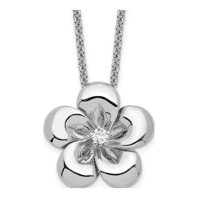 Sterling Silver CZ Girls' 'be Blessing' Necklace