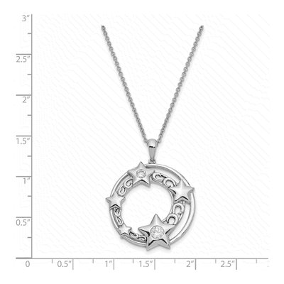 Sterling Silver CZ 'once Lifetime' Necklace – view 4