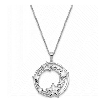 Sterling Silver CZ 'once Lifetime' Necklace