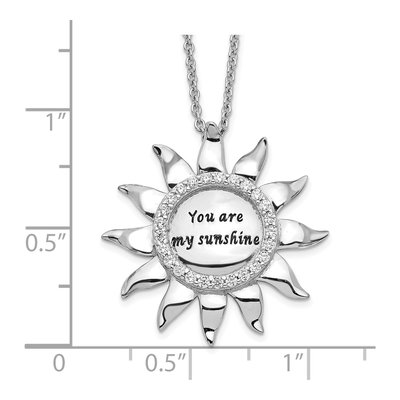 Sterling Silver CZ You Are My Sunshine Necklace – view 4