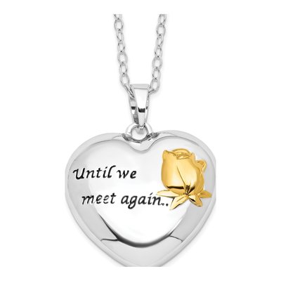 Sterling Silver Heart Ash Holder Pendant Necklace