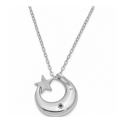 Sterling Silver Moon Ash Holder Pendant Necklace – view 3