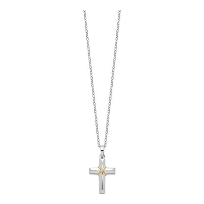 Gold-Plated Sterling Silver CZ Cross Ash Holder Pendant Necklace – view 2