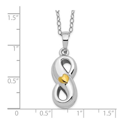 Sterling Silver Infinite Love Heart Ash Holder Pendant Necklace – view 6