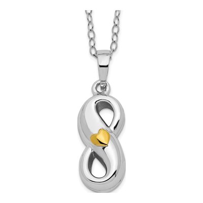 Sterling Silver Infinite Love Heart Ash Holder Pendant Necklace