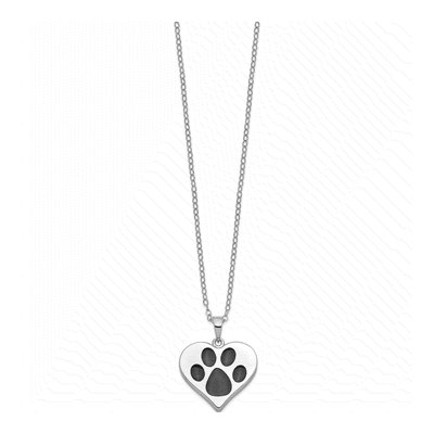 Sterling Silver Paw Heart Ash Holder Pendant Necklace – view 2