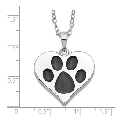Sterling Silver Paw Heart Ash Holder Pendant Necklace – view 5