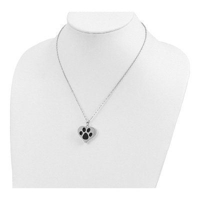 Sterling Silver Paw Heart Ash Holder Pendant Necklace – view 6