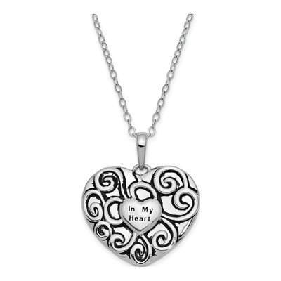 Sterling Silver 'in My Heart' Pendant Necklace – view 2