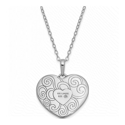 Sterling Silver 'in My Heart' Pendant Necklace – view 3