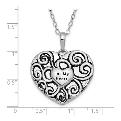 Sterling Silver 'in My Heart' Pendant Necklace – view 5